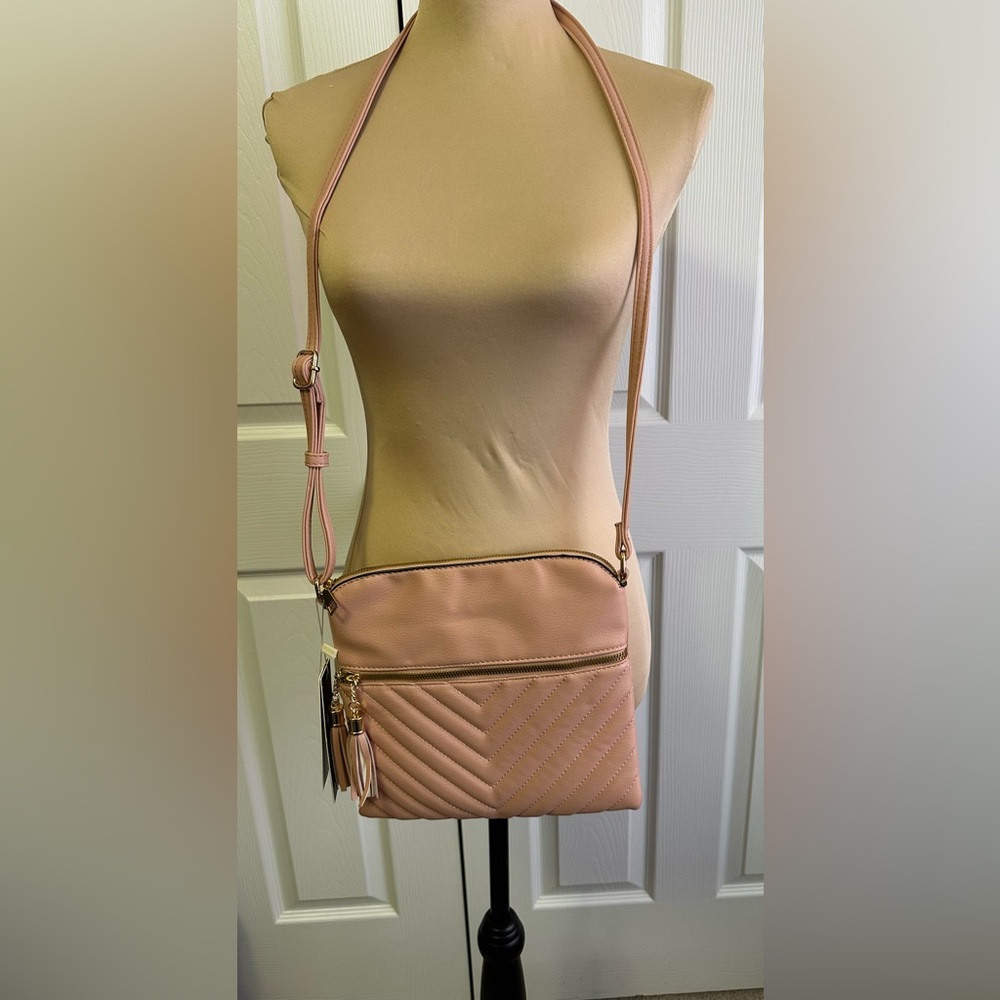 Elegant Pink Quilted Crossbody Bag